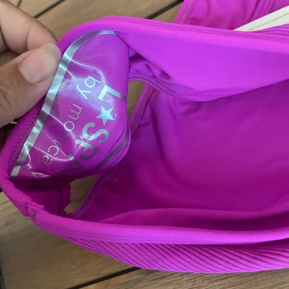 L*SPACE Bikini Bottom (pitaya purple) high waisted‎ Frenchi ribbed